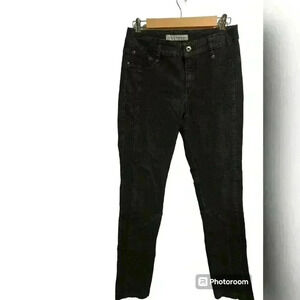 P7000 chico's platinum denim charcoal denim zipper leg skinny jeans size 0/ 28in
